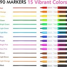 Dry Erase Markers  90 Bulk Pack 15 Colors Magnetic Whiteboard Markers With Erase