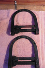 Antique Vintage Horseshoe U Shaped Metal Barn Door Rollers Hangers Pair Set