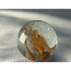 Orange White Ribbon Art Glass Marble Handmade Style Swirl 0 7 Inch