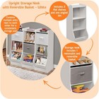 Upright Storage Nook With Reversible Basket - Melamine Surface  2 Shelves   1   