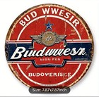 New Budweiser Vintage 8x8 Tin Sign Round Man Cave Garage Bar Game Room