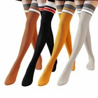 Women Soft Winter Cable Knit Over Knee Long Boot Warm Thigh High Socks Striped