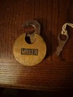 Antique Champion 6-lever Pancake Padlock Miller Lock Co W key  Owner Stamped
