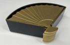 Vintage Mcm Otagiri 6 Piece Japanese Lacquerware Fan Shape  Shell Coaster Set