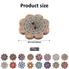 100 Pcs Vintage Wooden Flower Shaped Buttons  Wood 0 79 Inches  Multicolor