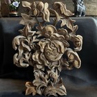 Antique Asian Intricate Hand-carved Wood Floral Tree Panel