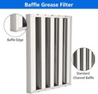 6pcs 19 5 x19 5  Stainless Steel Baffle Grease Filter Kitchen Canopy Hood Filter