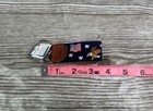 Smathers   Branson Needlepoint Leather Blue Americana Eagle Usa Key Fob Keychain