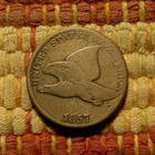 1857 Flying Eagle Cent  Vg f  Lot 3    Rare 1856 Obverse  Snow 2  Sharp Reverse 