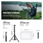 Neewer 2 Pack Bi Color Dimmable Portable Studio Lights With Stands   Filters