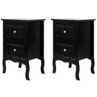 2pack Night Stand 2 Drawer Bedside End Table Organizer Bedroom Office Nightstand