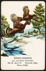 Vintage Single Playing Card Gene s Sunoco Gas Oil Pheasants Schneider Norwalk Oh