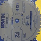Irwin Tools Classic Series Steel Corded Circular Saw Blade  7 1 4  40t 15230zr