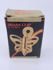 Vintage Solid Brass Butterfly Note Paper Clip Mcm 