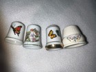Lot Of 4 Butterfly Ceramic Thimbles