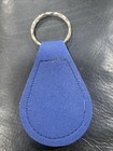 Vtg Gemini Ii Zodiac Sign Key Chain Faux Blue Leather Black Gold Astrological