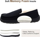 Mens Moccasin Slippers Indoor Outdoor House Slippers Warm Plush Fuzzy Memory    