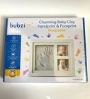 Baby Clay Handprint And Footprint Photo Frame Kit For Newborn With Wood Frame
