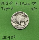 1913 P Buffalo      Indian Head Nickel 5c Vg Very Good Type 2