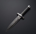 Custom Handmade Damascus Steel Dagger Knife Full Tang Dagger With Leather Sheath