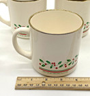 Vintage 1987 Set Of 8 Arby s Holly Berry Christmas Collection Mug Cup Gold Rim