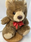 Vintage Adi Teddy Bear Nursery Kids Lamp 1980 s Brown Bear Red Bow Bedroom Decor