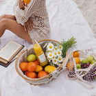 Large Wicker Picnic Basket With Handles handle Sturdy Woven Body With Removable 