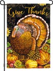 Thankful Turkey Garden Flag 12 x18  Double Sided Thanksgiving Flag Turkey Flag