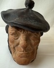 Antique Terra Cotta Pipe Tobacco Jar  Figural Head