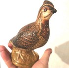 Vtg Ceramic Quail Figurine  Handpainted Bird Signed Cottagecore Farmhouse Mcm 