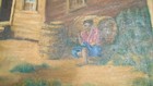 Vintage Signed   Dated 1947 Black Southern Folk Art Cabin Scene