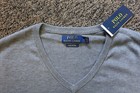 New Polo Ralph Lauren Men s Pima Cotton V-neck Sweater - Medium - Gray