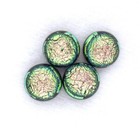 Four Tiny  Greenish gold Dichroic Glass Cabochons   Choose 4mm-10mm  Relei