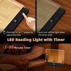 Book Light  3 Color Adjustable Led Flat Reading Light  Rechargeable Clear Panel