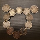 Seated Liberty Half Dime Love Token Bracelet 1800 s Coins