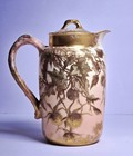 Antique Art Nouveau Haviland Limoges Chocolate Pot Gold Gilded Thistles 1800 s