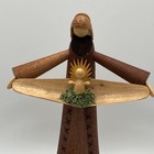 Vtg Polish Folk Art Wood Nativity Statue Mary Jesus Signed Sitarski Fedorowicz