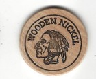 Whitten s   5 Tokens   Indian Head Token chip coin  Wooden Nickel