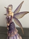 Purple Fairy Figurine Resin Statue Fantasy Angel Wings Cottagecore Decor