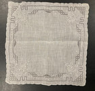 Lot Of 3 Vintage Swiss Appenzell Hand Embroidery Bridal Hankies 12 x12 