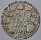 1892 Canada Silver 50 Cents