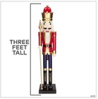 3 Ft  Large Classic Red Wood Holiday Nutcracker With Scepter