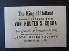 1889 Victorian Trade Card Van Houtens Cocoa Royal Cocoa Factory Children Holland