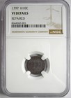 1797 Draped Bust Half Dime H10c 15 Stars - Certified Ngc Vf Details - Rare Date