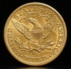 1906 D  5 Us Gold Liberty Half Eagle Coin Au