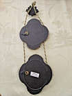 Vintage Ornate Hanging 2 Gold Oval Victorian Style Pictures Rhinestones Beauty 