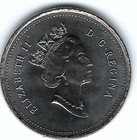 1995 Canada Brilliant Uncirculated Business Strike Twenty Five Cent Coin 