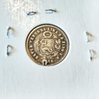 1866 Un Din Republic Of Peru Lima 9 Decimos Fino Y B 90  Silver Coin