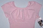 Danskin Freestyle Ss Leotard Bodysuit Short Slv Gathered Bodice Pink New Girl