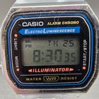 Casio A168 Illuminator Watch Men 36mm Digital Silver Tone Alarm Chrono New Battq